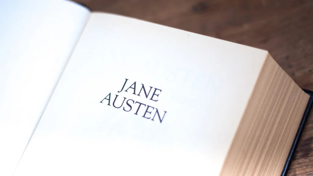 Jane austen quotes: A book with the title page reading Jane Austen